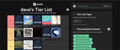 album tier maker|Tierify.